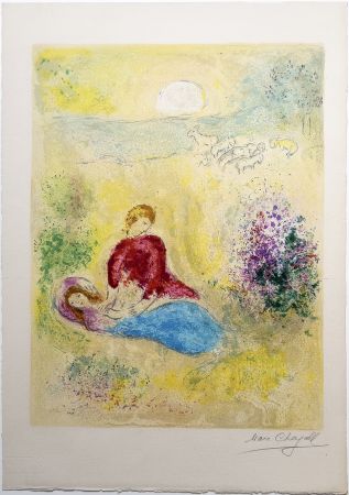 Litografia Chagall - L'ARONDELLE (The Little Swallow) de la suite Daphnis & Chloé. 1961.