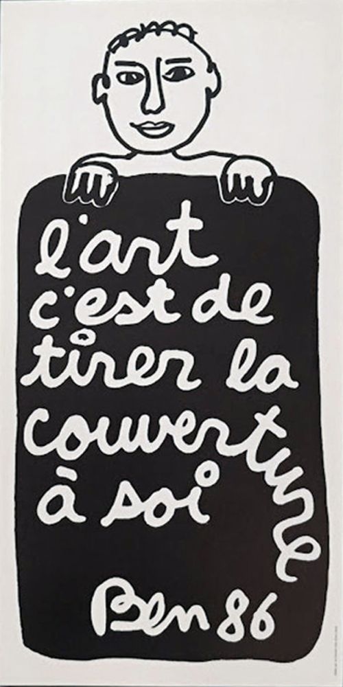 Manifesti Vautier - ' L'at c'est de tirer la couverture à soi '