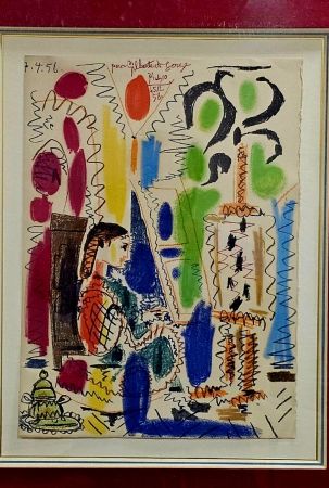Litografia Picasso - L'atelier de Cannes 1956