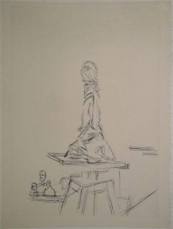 Acquaforte Giacometti - L'Atelier à la selette I. (Studio with the turntable)