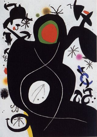 Incisione Miró -  L'Aveugle parmi les oiseaux