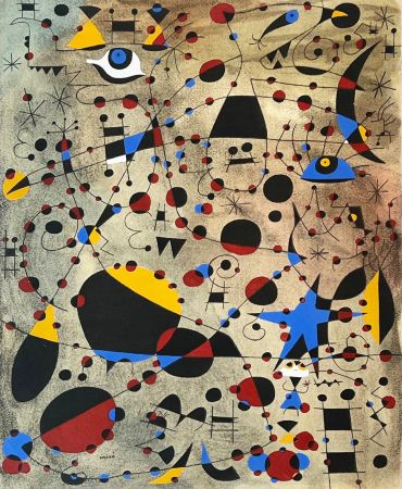 Pochoir Miró - Le 13 l'échelle a frôlé le firmament (Constellations) 