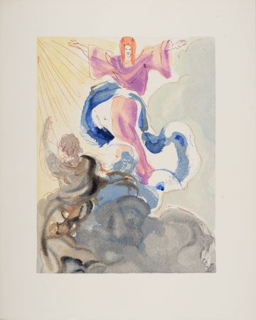 Incisione Su Legno Dali - Le 1er Ciel, 1963