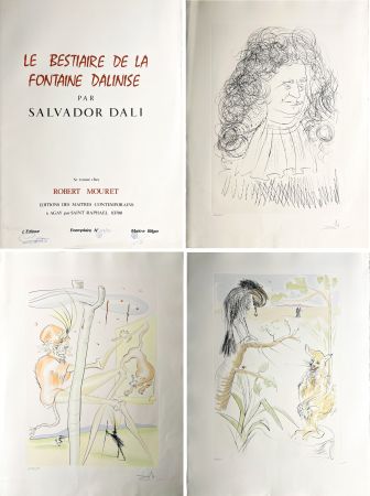 Acquaforte E Acquatinta Dali - LE BESTIAIRE DE LA FONTAINE DALINISÉ (12 gravures aquarellées - 1974)