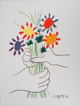 Litografia Picasso - Le bouquet de la Paix