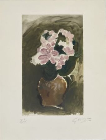 Acquatinta Braque - Le bouquet rose 