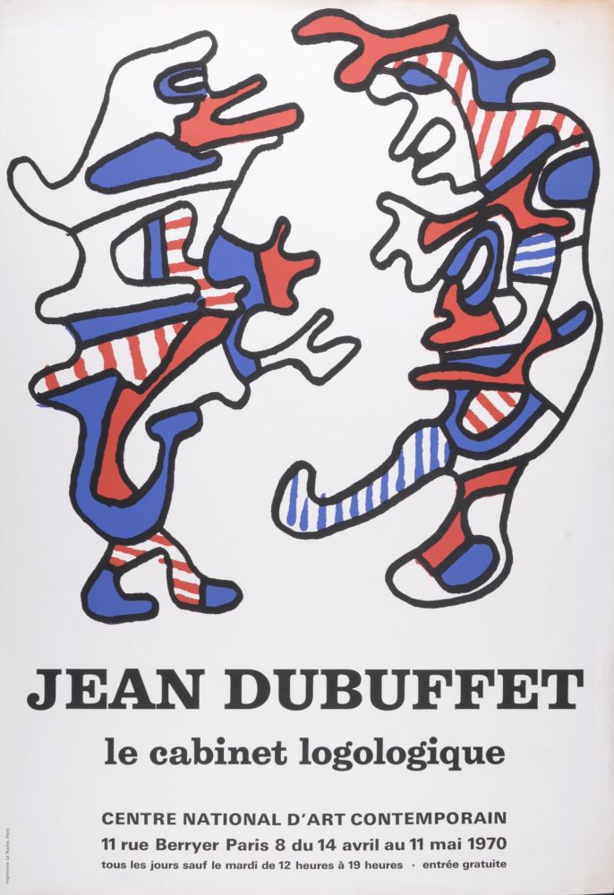 Litografia Dubuffet - Le cabinet Logologique, 1970