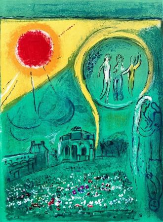 Litografia Chagall - Le Carrousel du Louvre