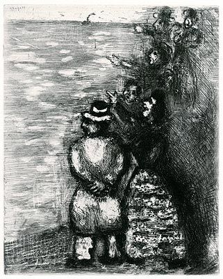 Acquaforte Chagall - Le Chameau et les Batons flottants
