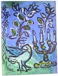 Litografia Chagall - Le chandelier