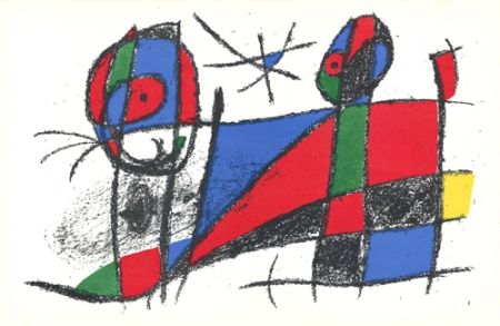 Litografia Miró - Le chat heureux / The Happy Cat