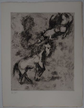 Incisione Chagall - Le cheval et l'âne