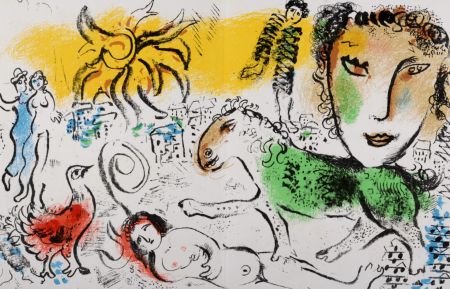 Litografia Chagall - Le Cheval vert, 1973