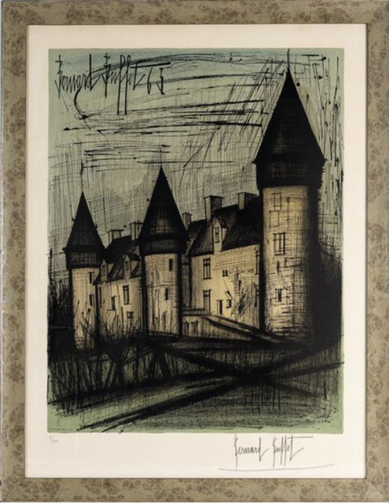 Litografia Buffet - Le château de Culan