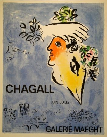 Litografia Chagall - Le Ciel Bleu / Blauer Himmel