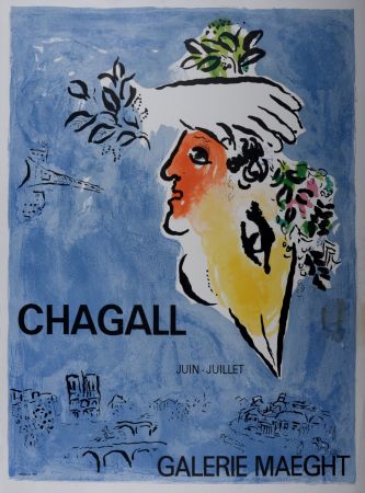 Non Tecnico Chagall - Le Ciel Bleu, Galerie Maeght, 1964