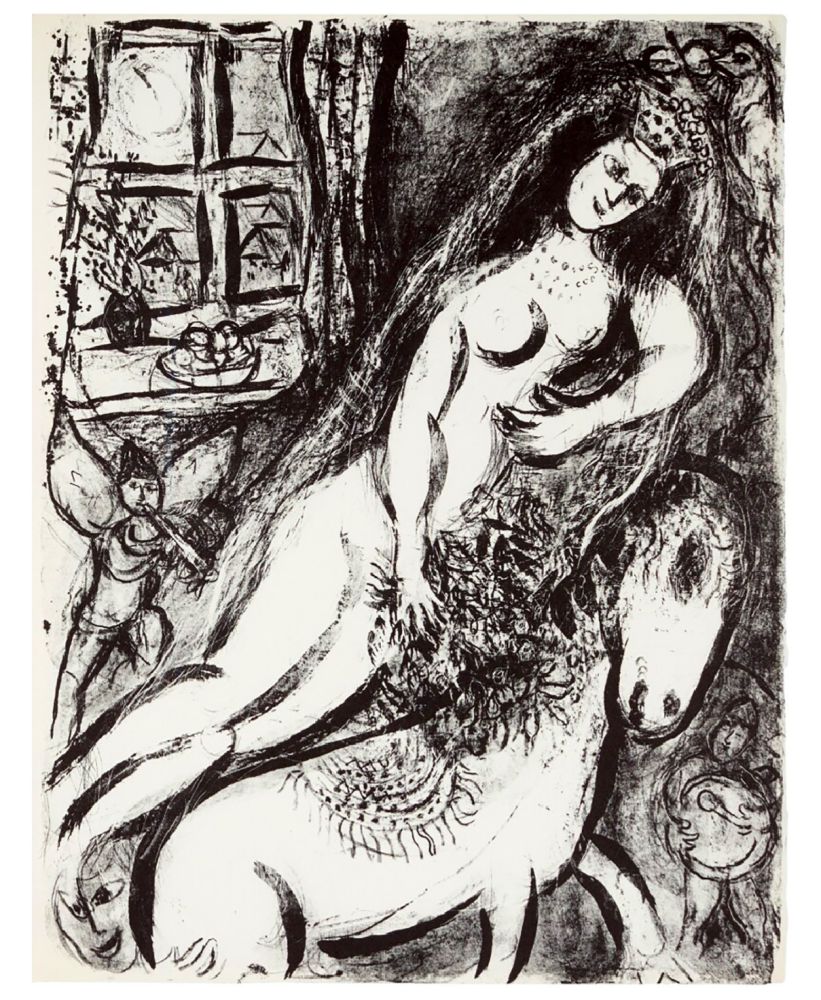 Litografia Chagall - LE CIRQUE : Lithographie originale (Tériade, Paris 1967)