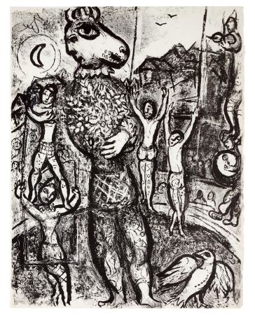 Litografia Chagall - LE CIRQUE : Lithographie originale (Tériade, Paris 1967)