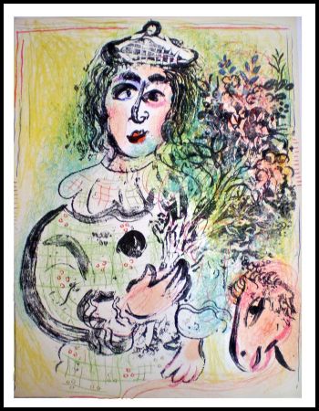 Litografia Chagall - LE CLOWN FLEURI