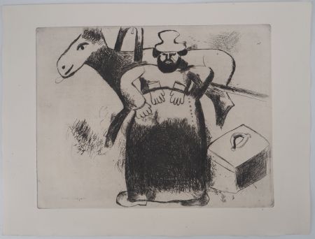 Incisione Chagall - Le cocher (Le cocher Sélifane)