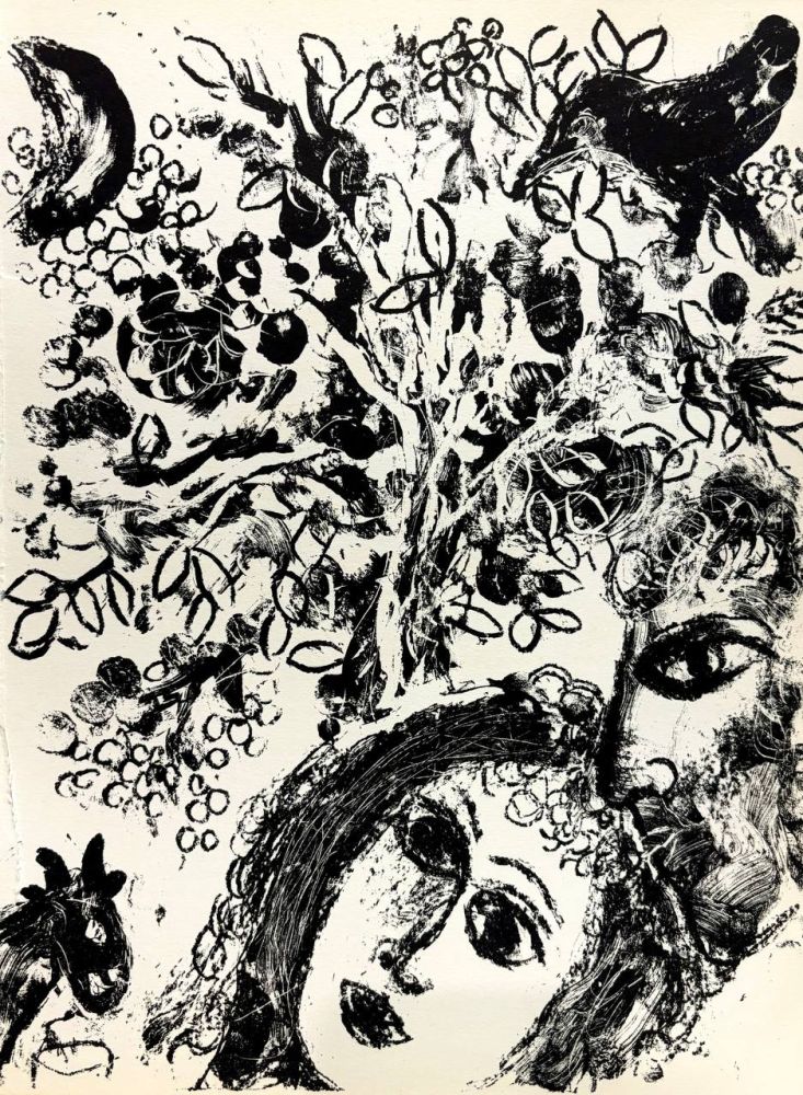 Litografia Chagall - Le Couple Devant L’Arbre  