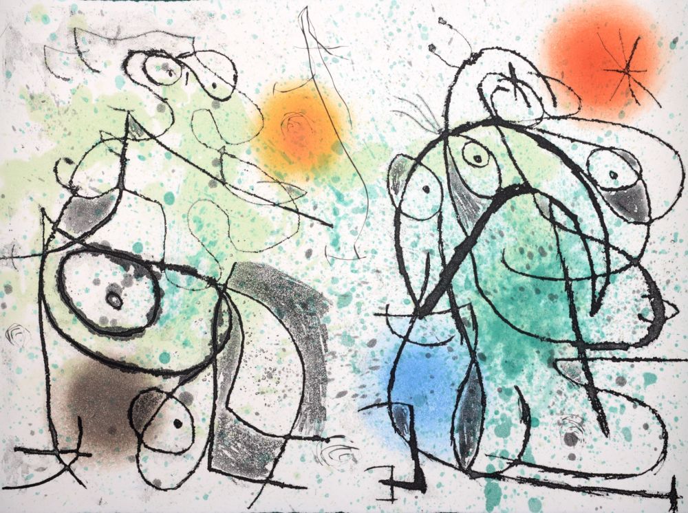 Acquaforte E Acquatinta Miró - Le Courtisan grotesque I, 1974