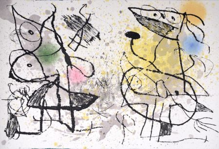 Acquaforte E Acquatinta Miró - Le Courtisan grotesque XIII, 1974
