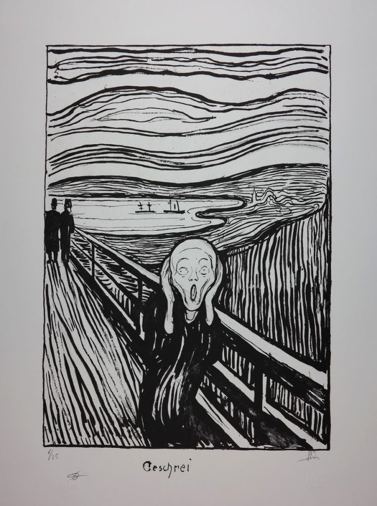 Litografia Munch - LE CRI / THE SCREAM / GESCHREI - 1895