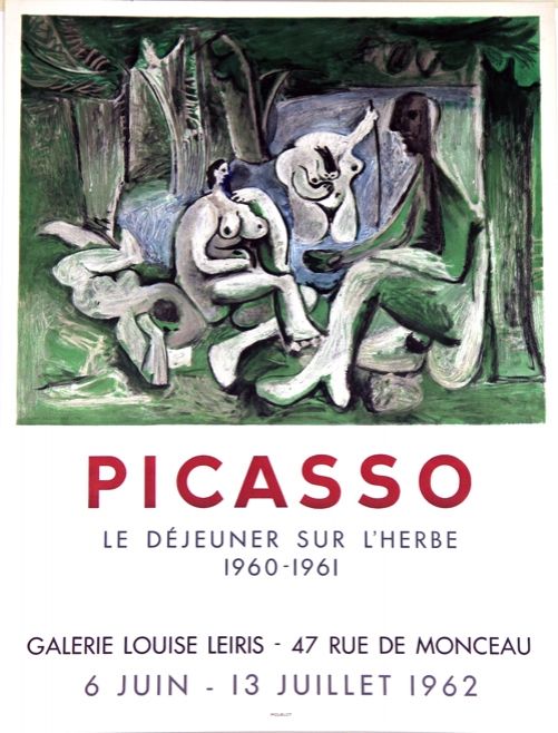 Litografia Picasso - Le Dejeuner sur L'Herbe  Galerie Louise Lieris  