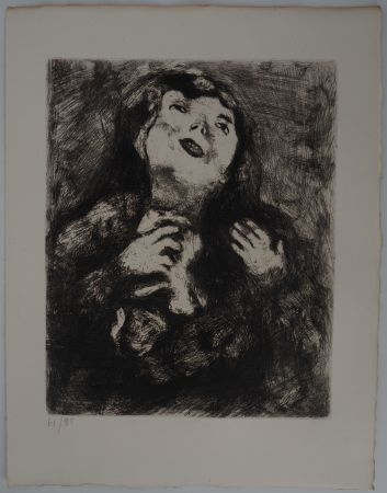 Incisione Chagall - Le désespoir (La jeune veuve)