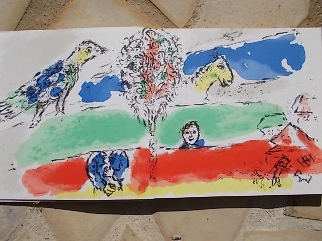 Litografia Chagall - Le fleuve vert