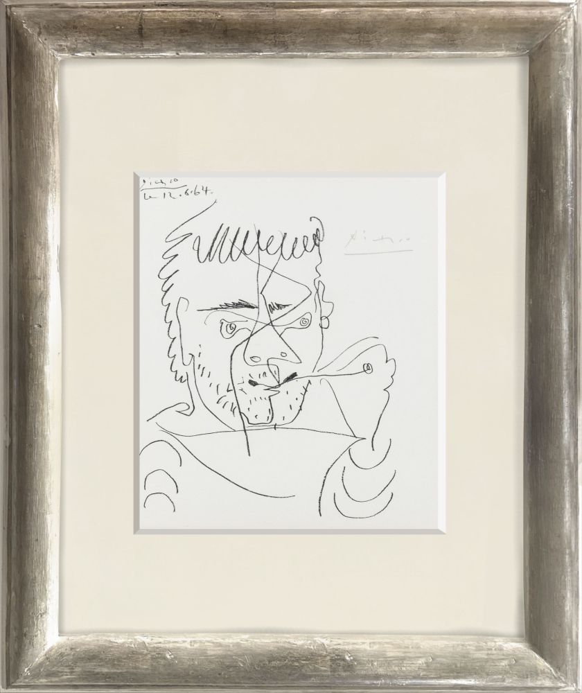 Litografia Picasso - Le Fumeur, Self portrait, Hommage à Henry-Daniel Kahnweiler