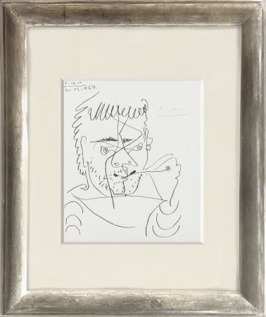 Litografia Picasso - Le Fumeur, Self portrait, Hommage à Henry-Daniel Kahnweiler