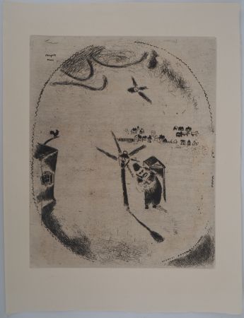 Incisione Chagall - Le gardien de la lumière (Le garde au réverbère)
