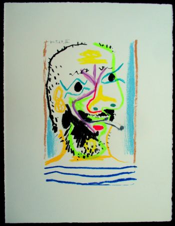 Serigrafia Picasso - Le Gout du Bonheur 16, Fumeur II
