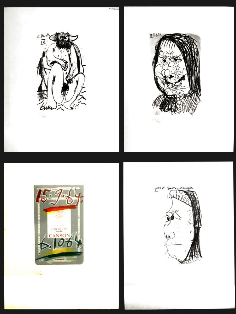 Litografia Picasso - LE GOUT DU BONHEUR (4 PIECES)