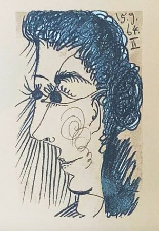 Litografia Picasso (After) - Le Goût du Bonheur - Femme de profil (1964)