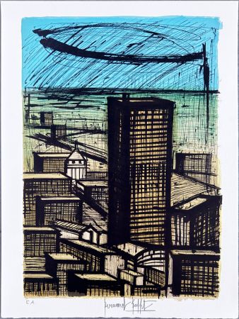 Litografia Buffet - Le grand bâtiment à Tokyo