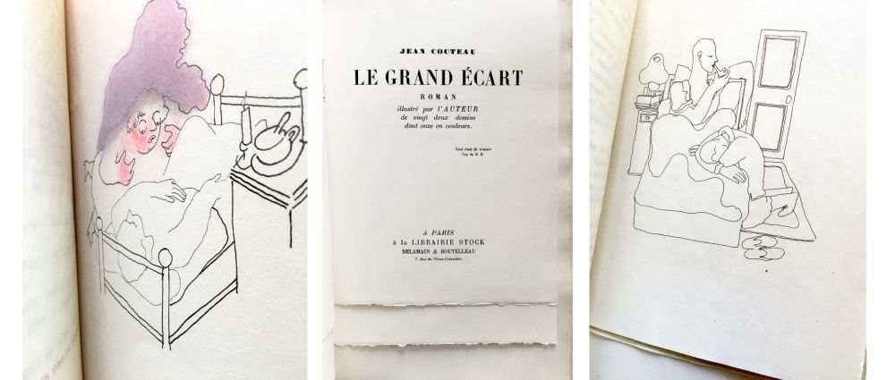 Libro Illustrato Cocteau - LE GRAND ÉCART. Roman illustré par l'auteur de vingt deux dessins dont onze en couleurs.