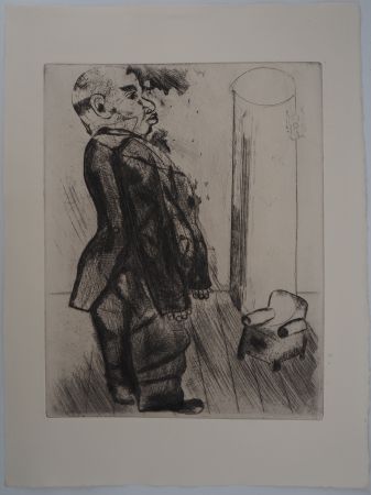 Incisione Chagall - Le géant et le petit fauteuil ( Sobakevitch près du fauteuil)