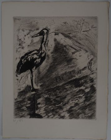 Incisione Chagall - Le héron
