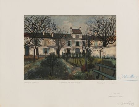 Incisione Su Legno Utrillo - Le Jardin de Montmagny