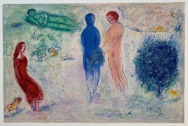 Litografia Chagall - Le jugement de Chloé