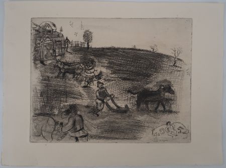 Incisione Chagall - Le labourage