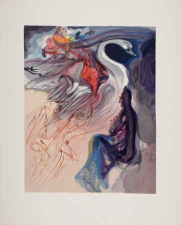 Incisione Su Legno Dali - Le langage de l'oiseau, 1963