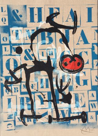 Litografia Miró - Le Lettre - Rouge