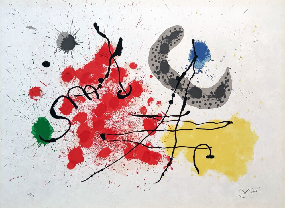 Litografia Miró - Le Lezard aux Plumes d'Or