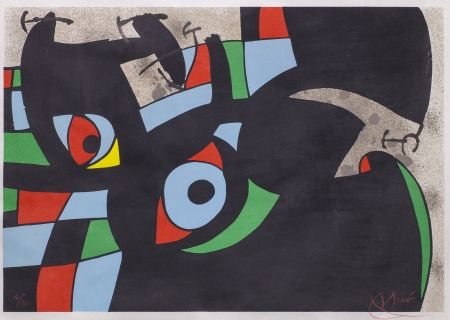 Litografia Miró - Le Lezard Aux Plumes D'Or