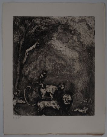 Incisione Chagall - Le lion s'en allant en guerre