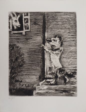 Incisione Chagall - Le Loup, la Chèvre et le Chevreau